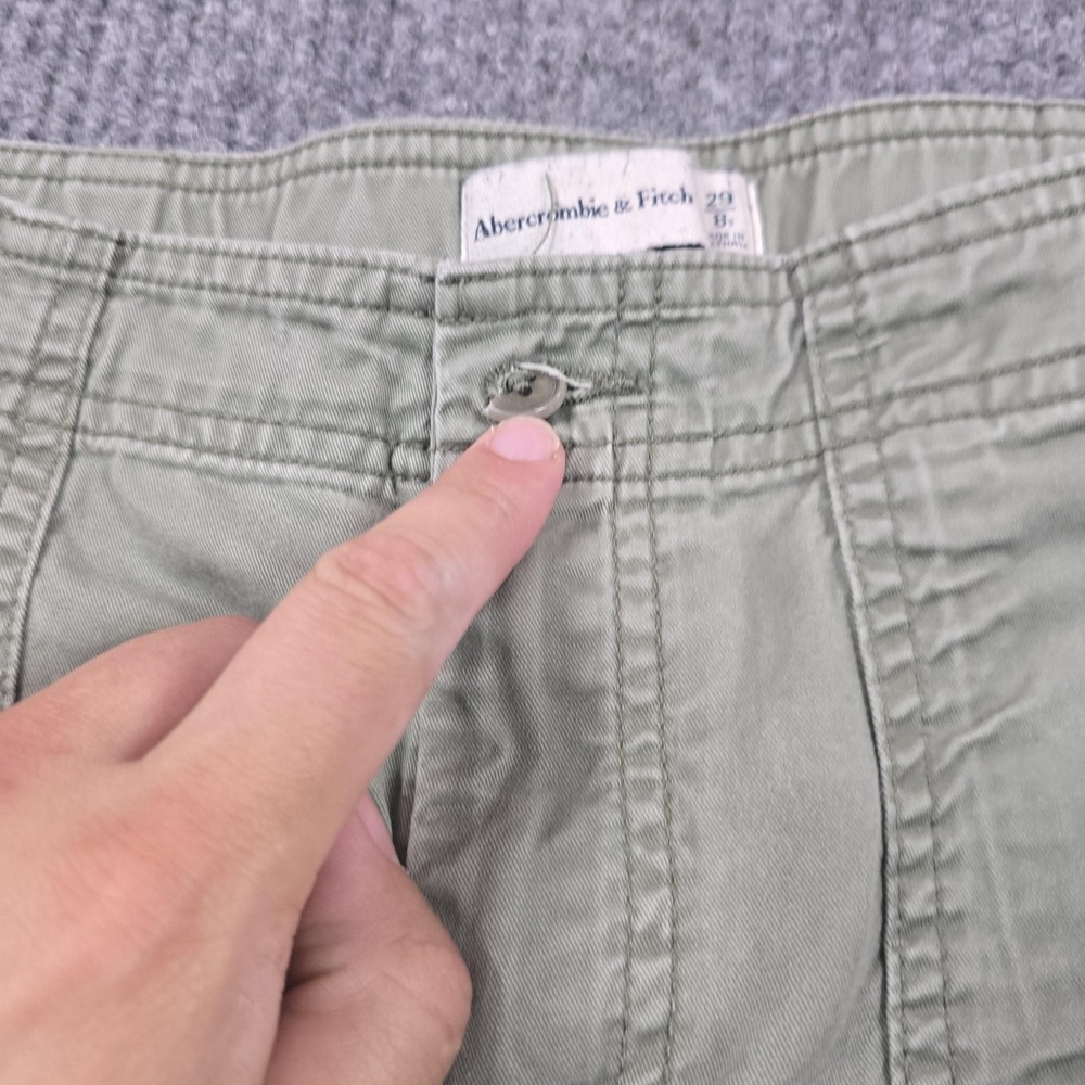 Abercrombie & Fitch Pants Womens 29 Short Green Cargo Straight‎ Twill Pockets - Picture 5 of 14